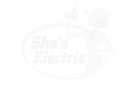 She's electric white logo